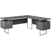 70" Computer Desk in Grey (Left or Right Facing)